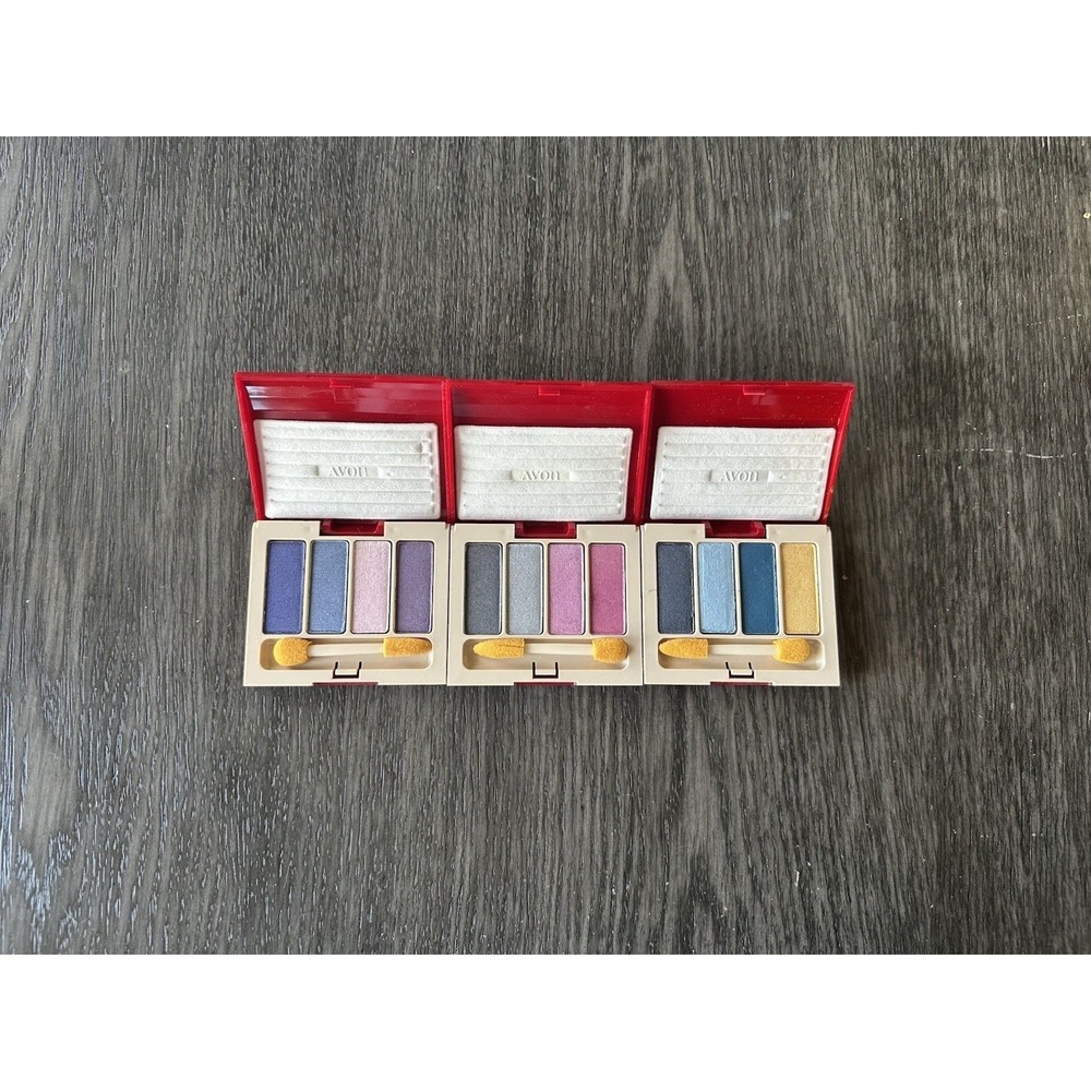 Vintage 1988 Avon Silk‎ Finish Eyeshadow Quad x3. New. 40348 | 40488 | 40548